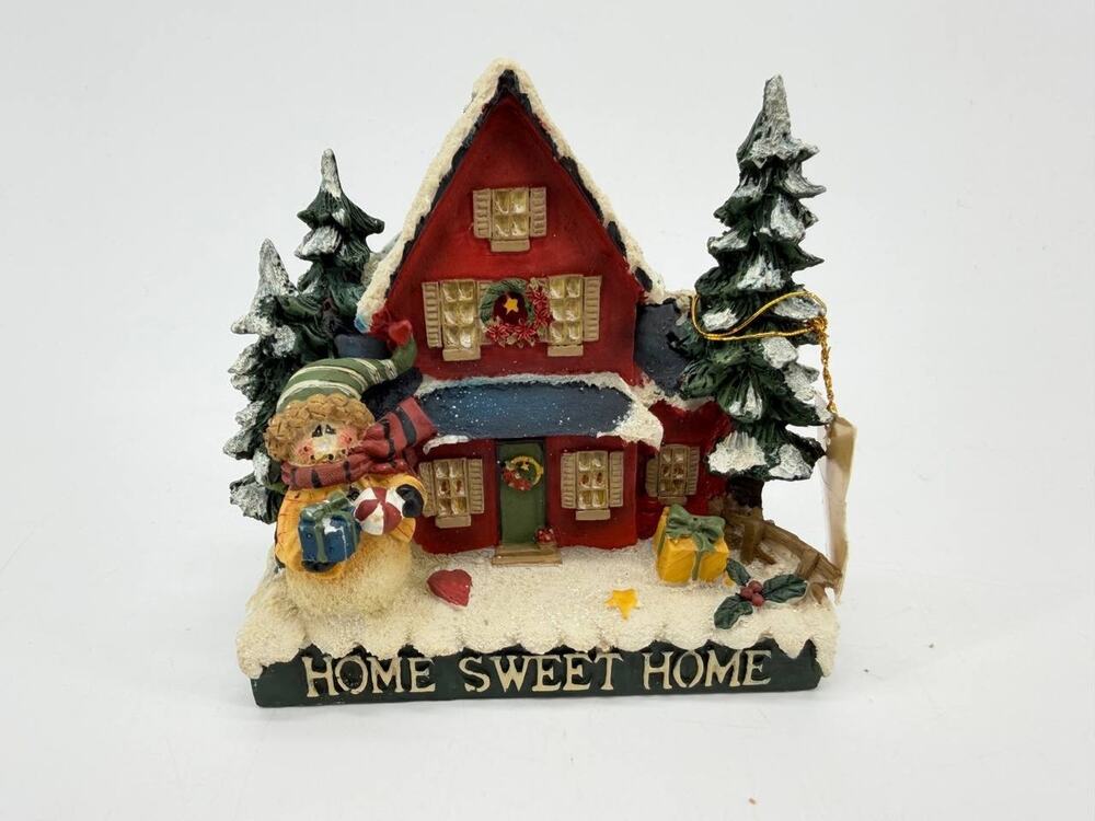 Home Sweet Home Christmas House Snowman Musical Holiday Tabletop Decor 1.50 lb